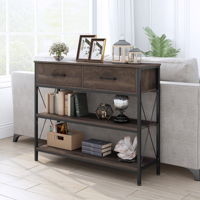 17 Stories Console Table With Drawers, Tall Entryway Table With Storage